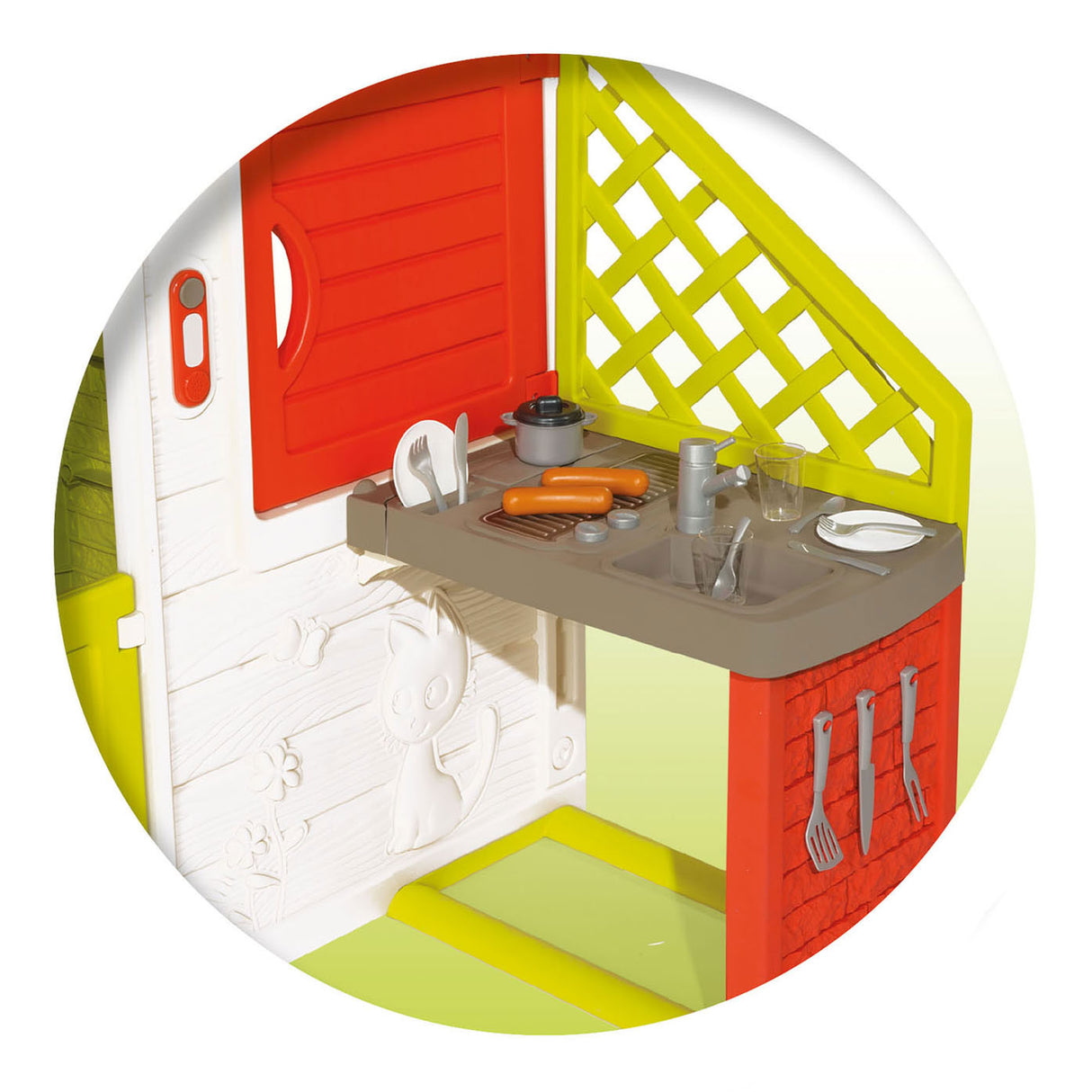Smoby neo friends playhouse with outdoor kitchen