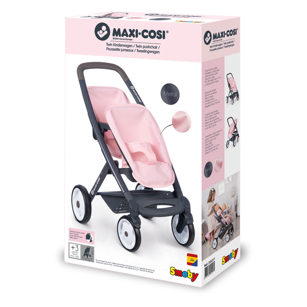 Smoby Maxi-Cosi Doll Pram pour 2 poupées