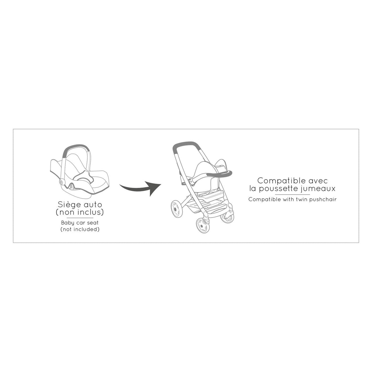 Smoby Maxi-Cosi Doll Sage propre pour 2 poupées