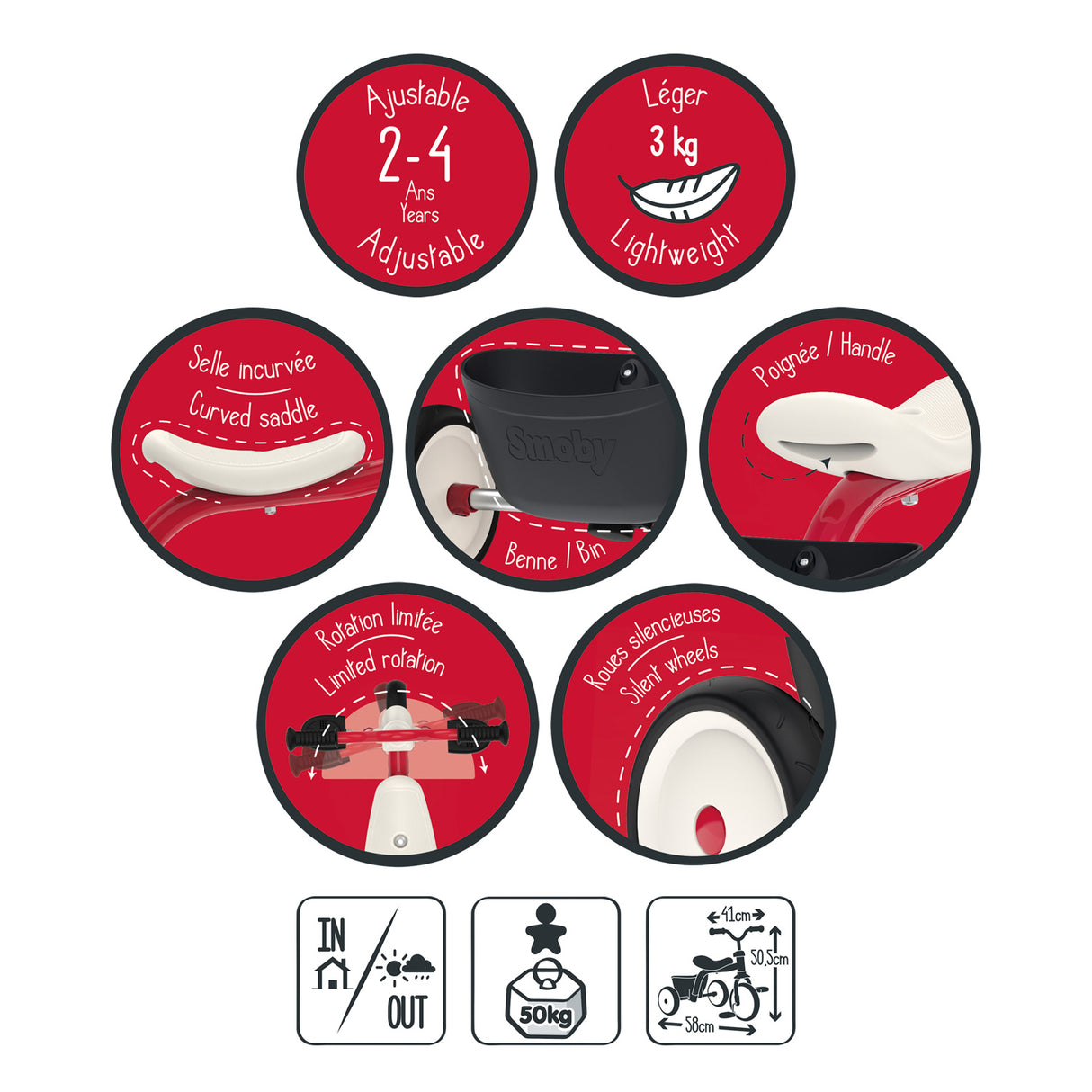 Smoby rookie trike three-wheeler