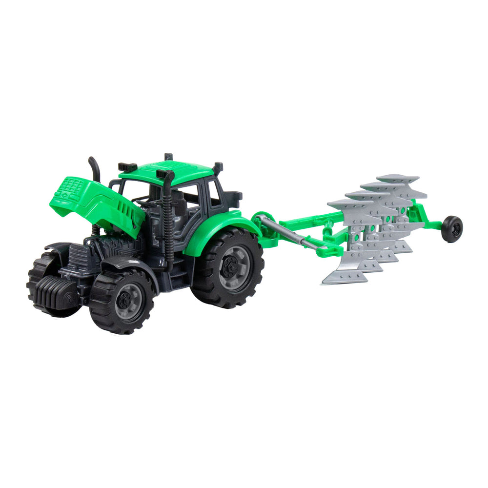 Cavallino tractor with plow green, scale 1:32