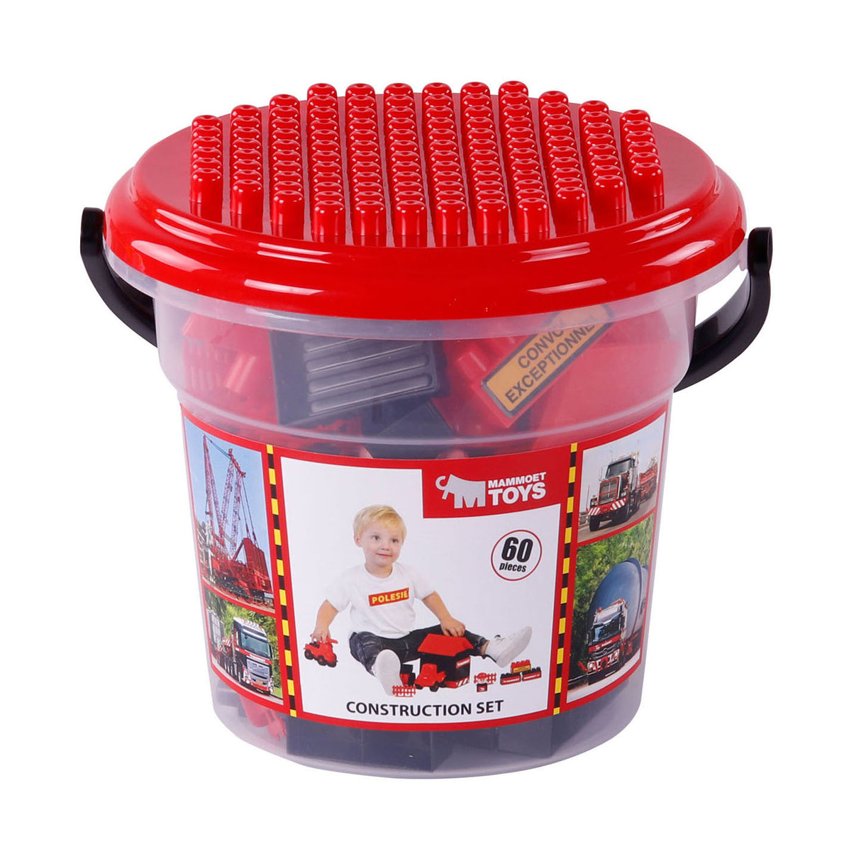 Cavallino building set in bucket, 60pcs.