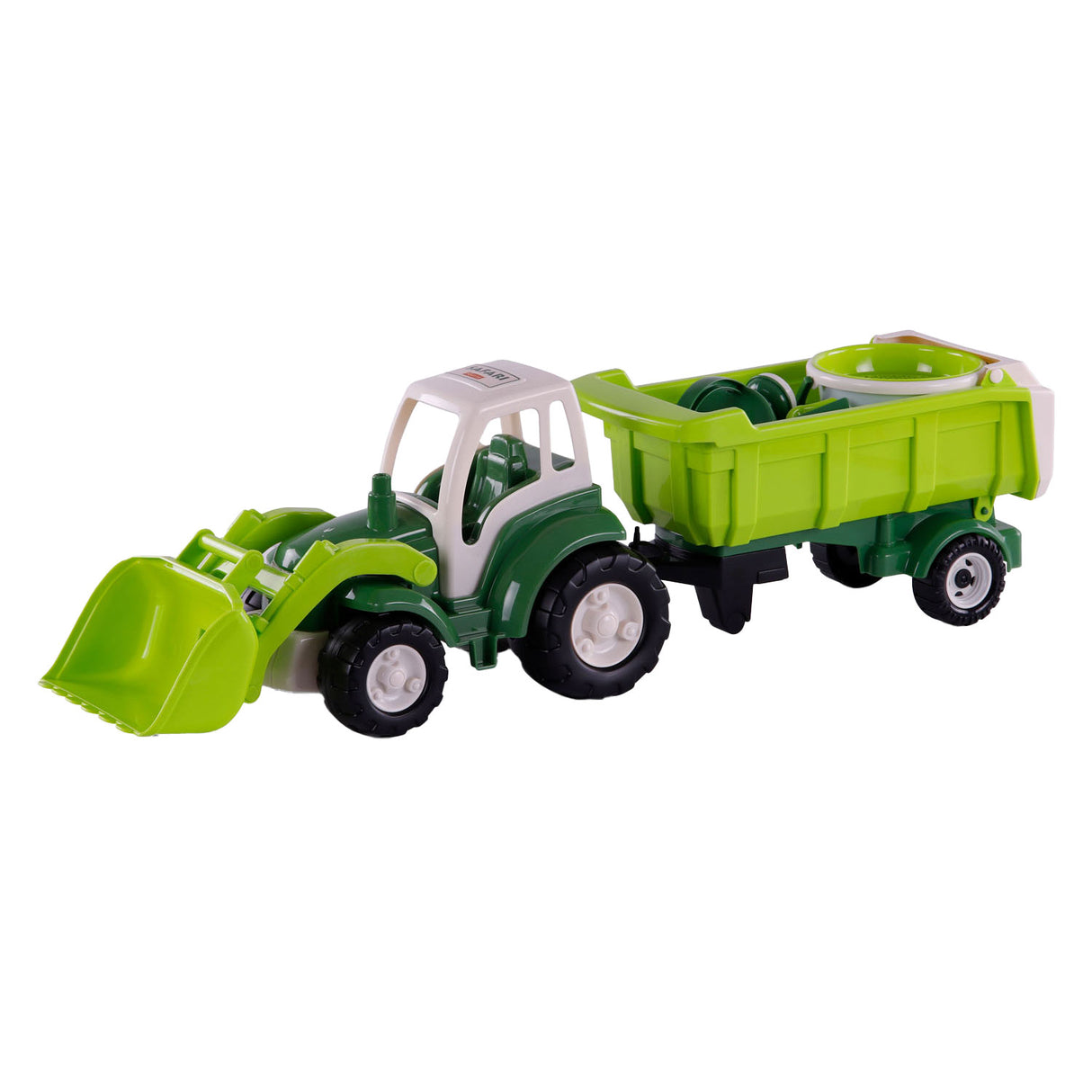 Cavallino XL Tractor Green med Tilt Trailer og Bucket Set, 9dlg.