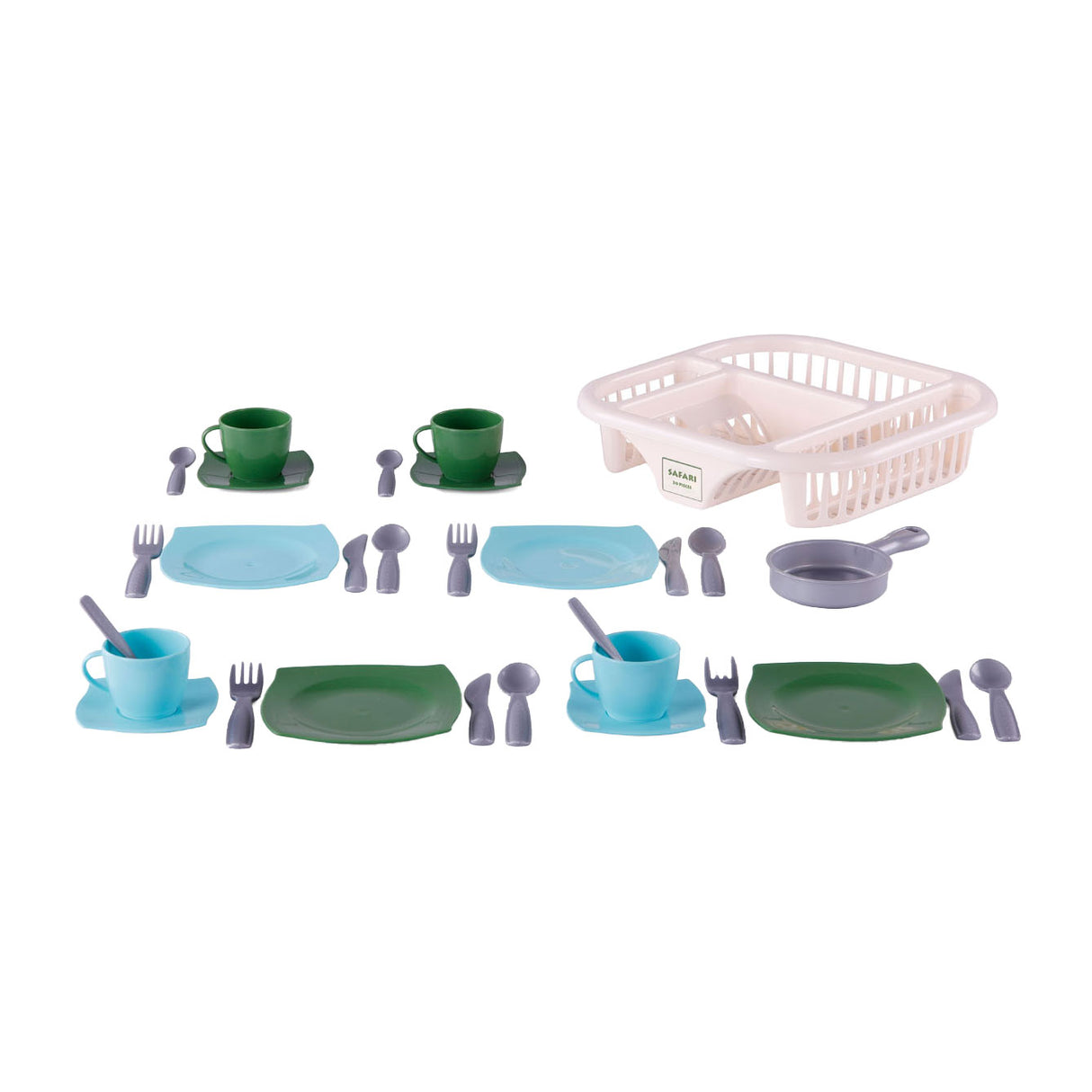 Cavallino tableware with dish rack blue, 30 pcs.