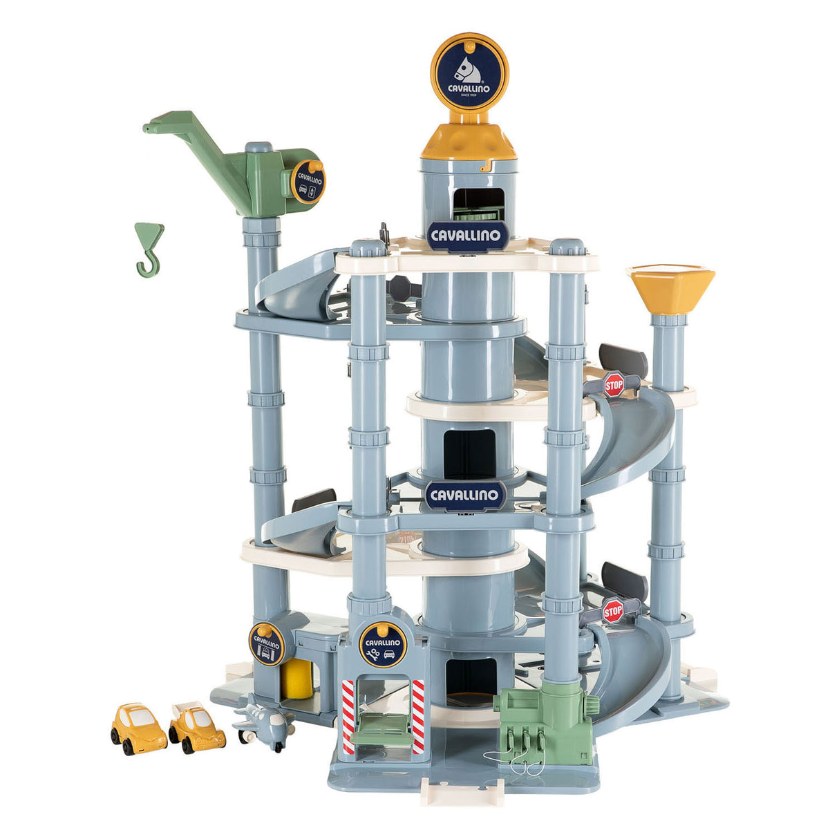 Cavallino garagetorn med 7 våningar och bilar i pastellfärger