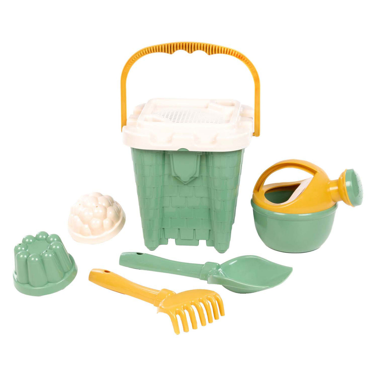 Cavallino castle green bucket set, 7 pieces.