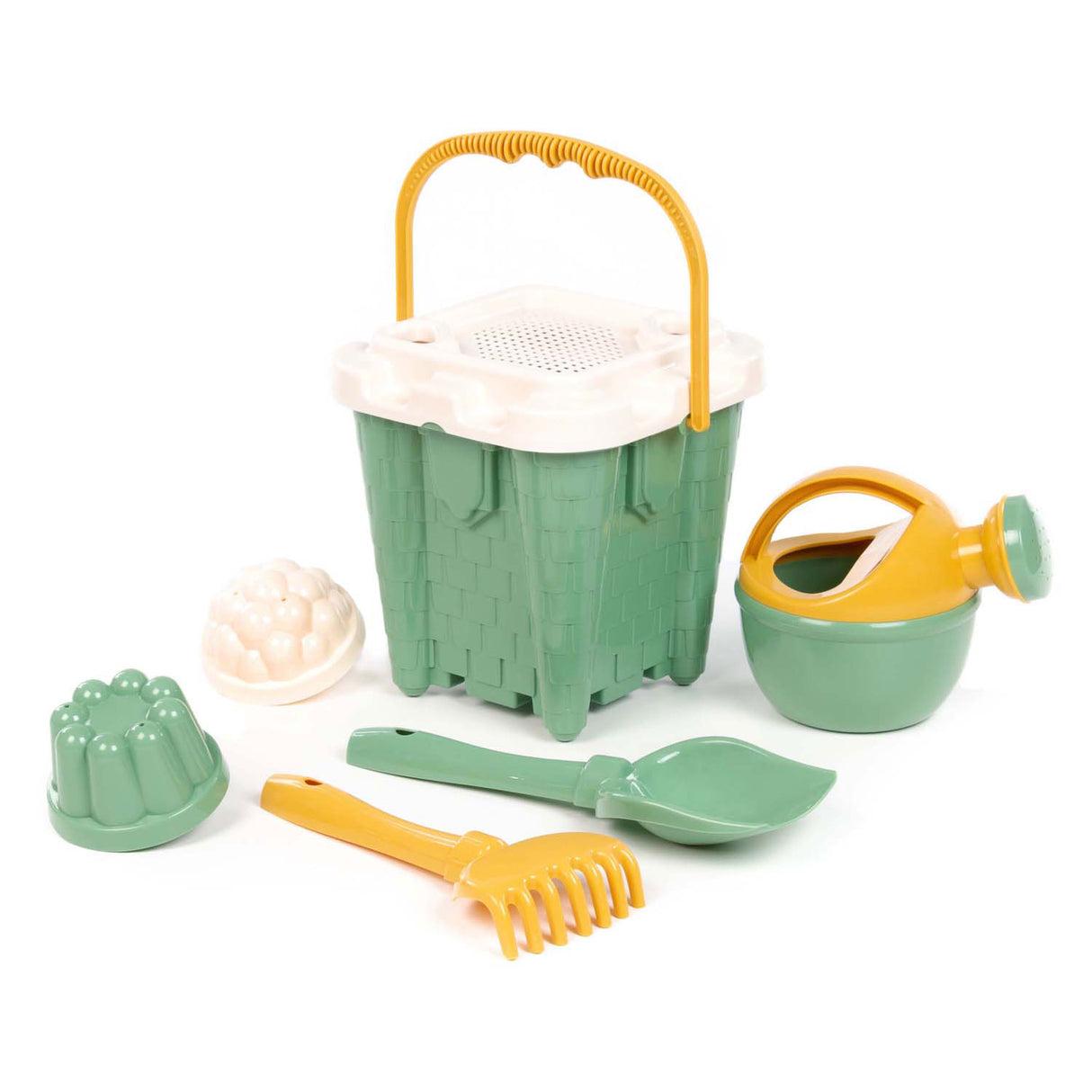 Cavallino castle green bucket set, 7 pieces.