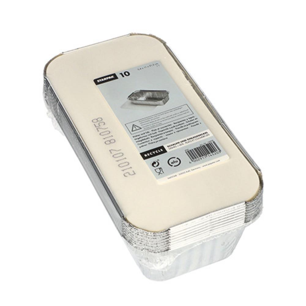 Papstar aluminum bowls 1ltr with lid10 pcs