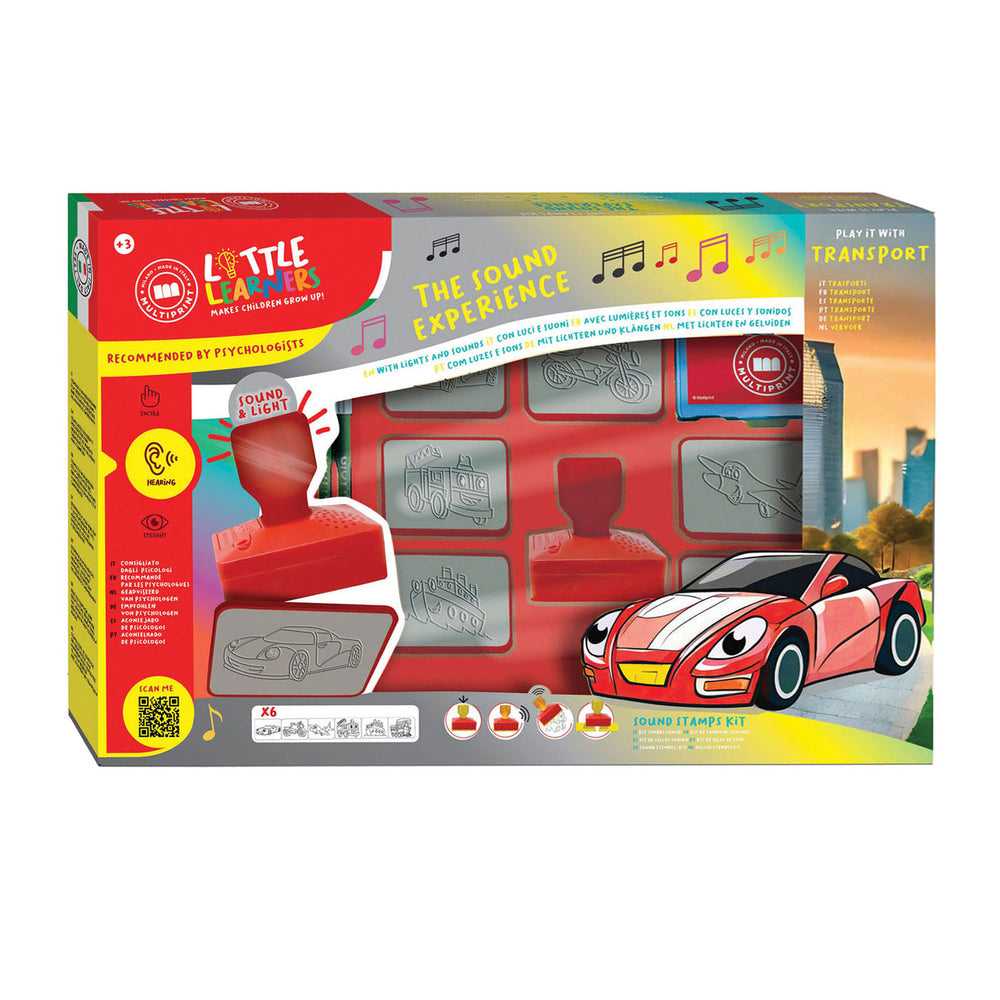 Set de sellos de transporte multiimpresión con sonidos.