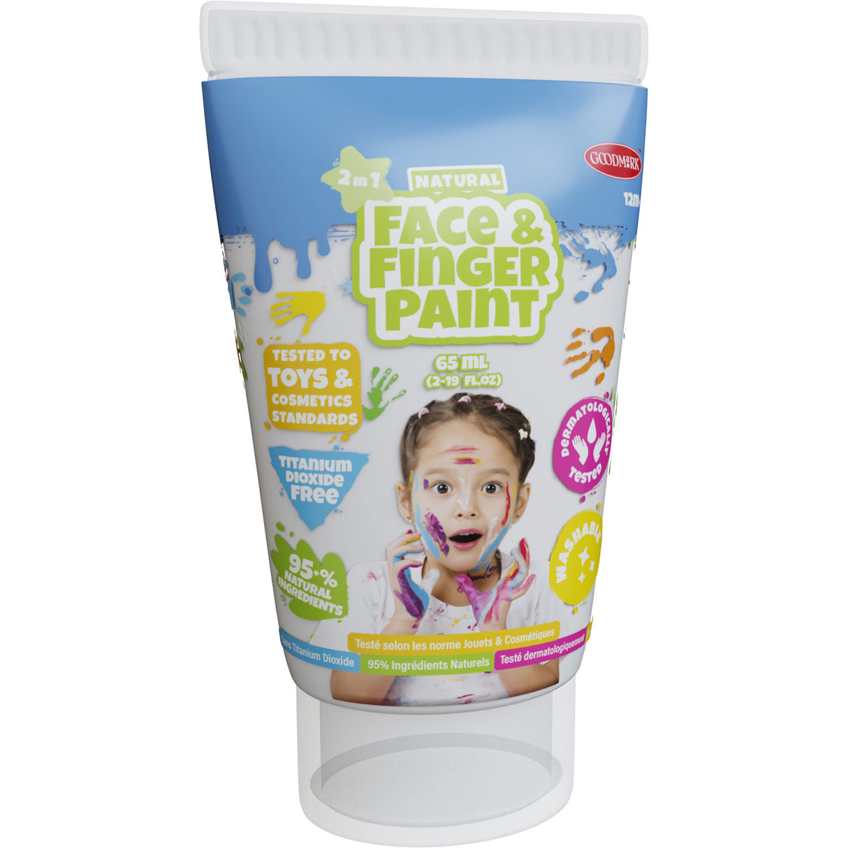 Boti natural face fingerpaint tube - white, 65ml