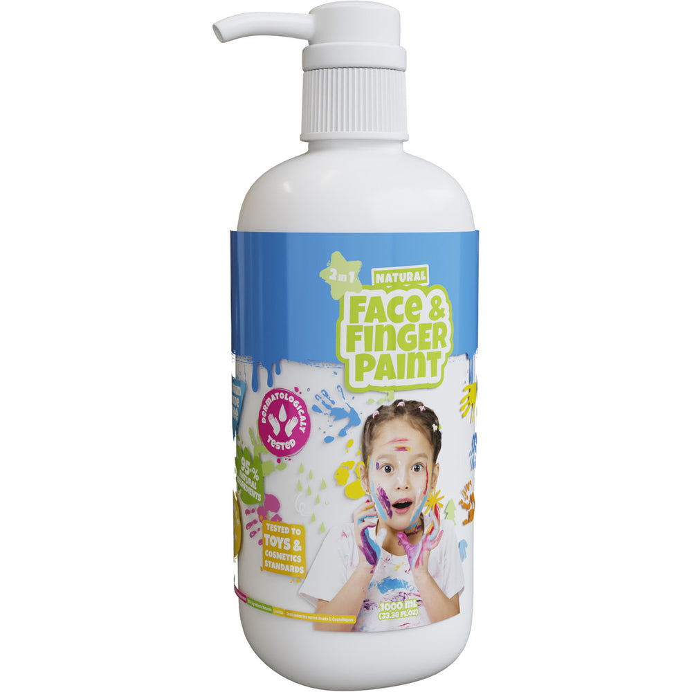 Boti natural face finger paint bottle with pump - white, 1 l