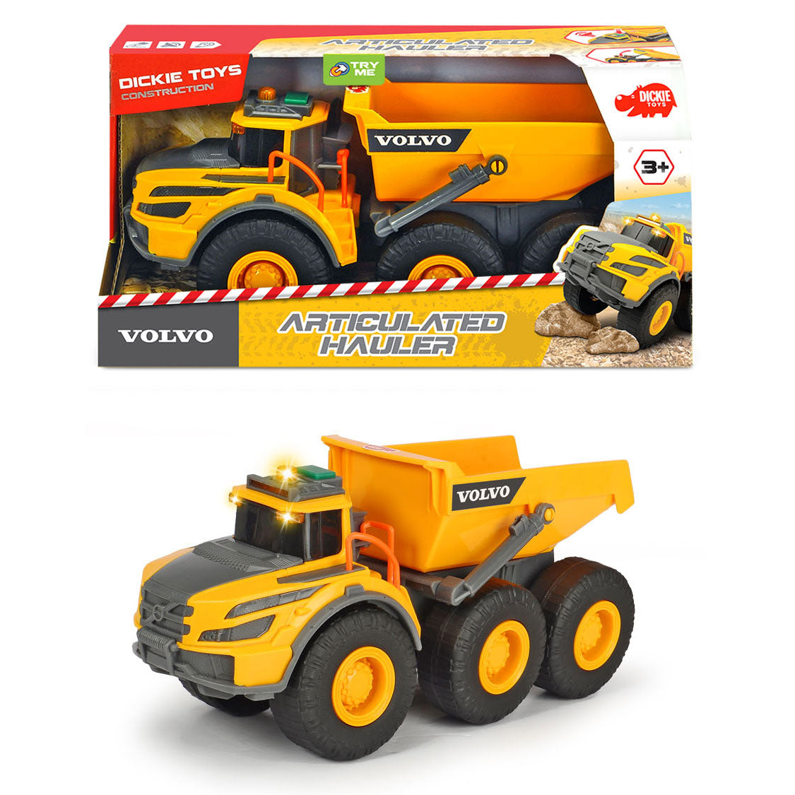 Dickie Volvo Dump Truck with Light and Sound