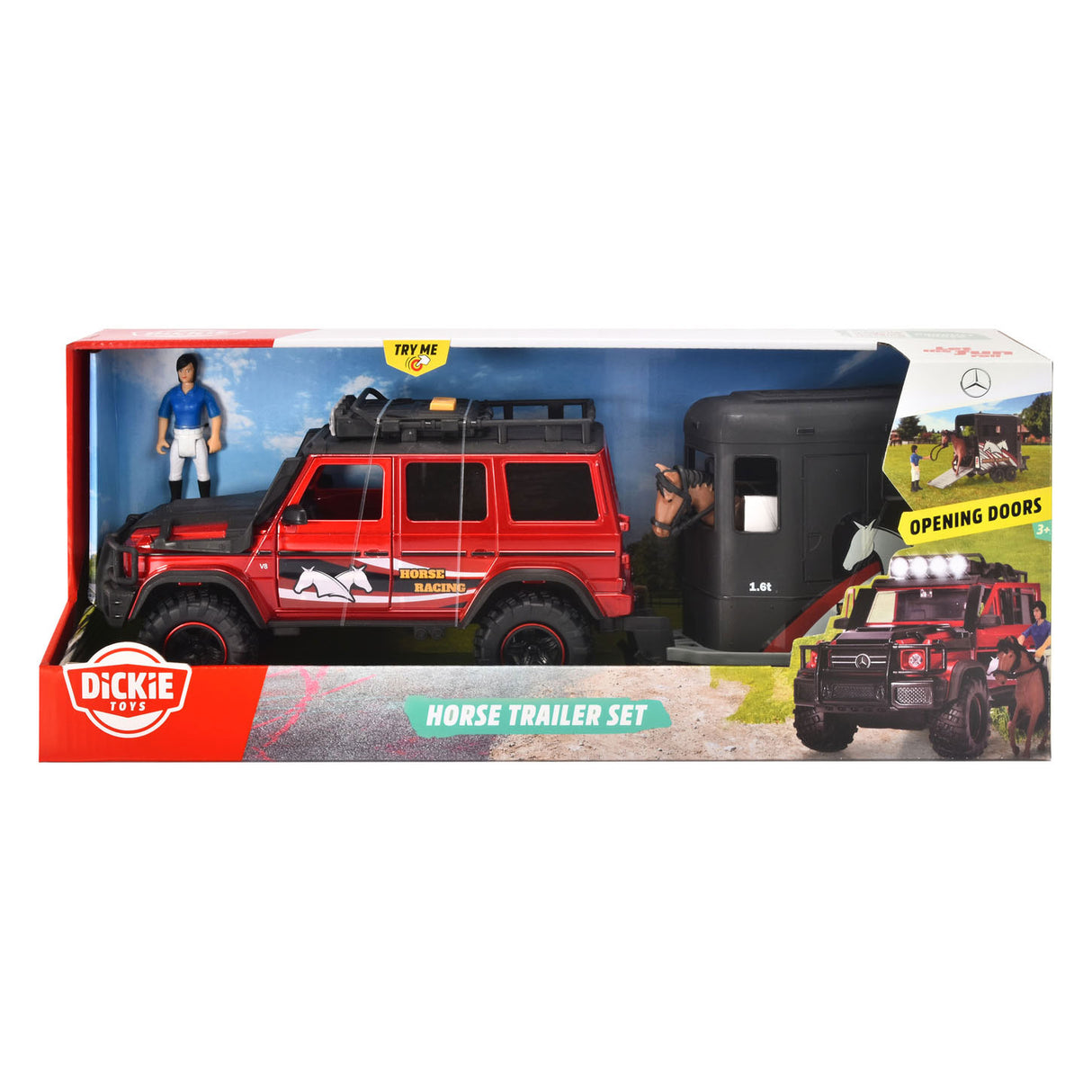 Dickie Jeep with Horse Trailer Playset