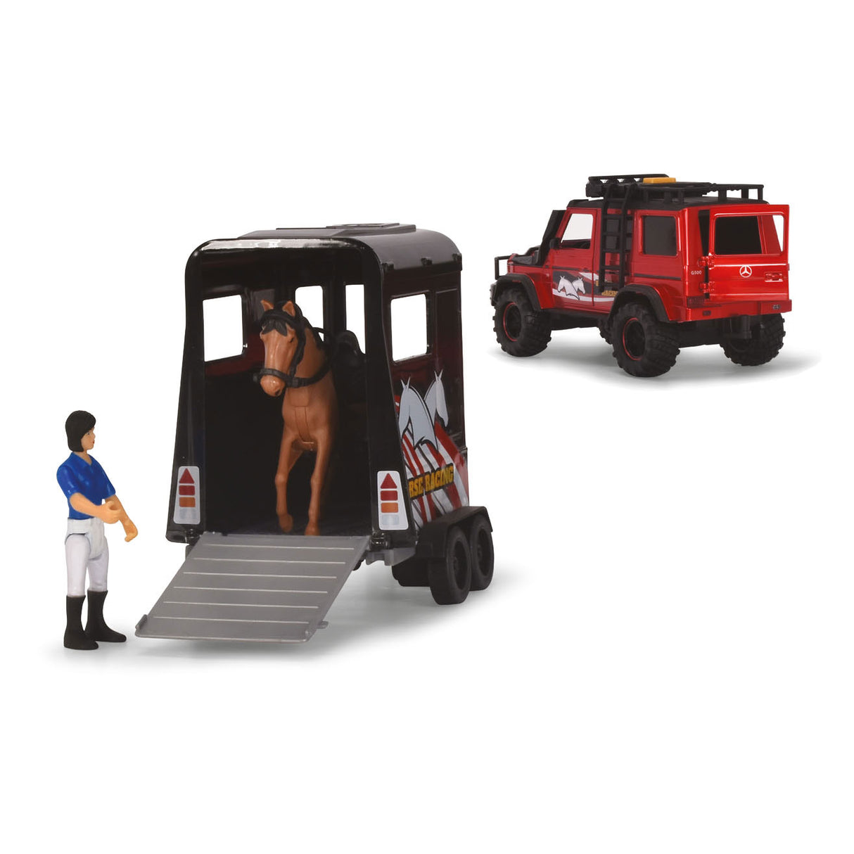 Dickie Jeep with Horse Trailer Playset