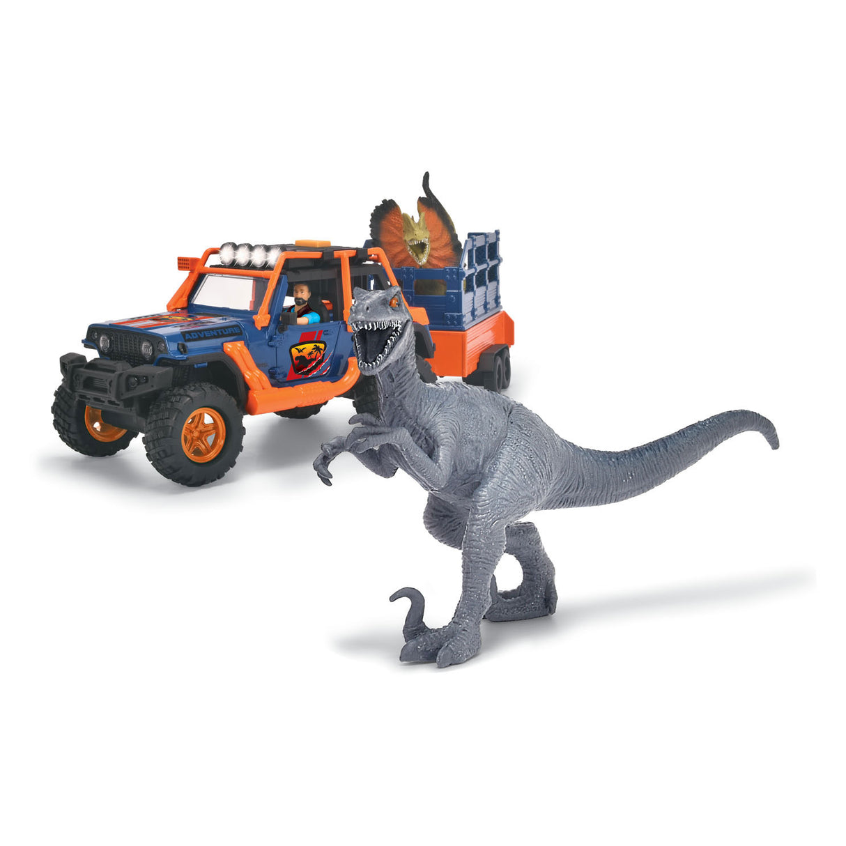 Dickie Dino Jeep с комплект за игра на ремарке