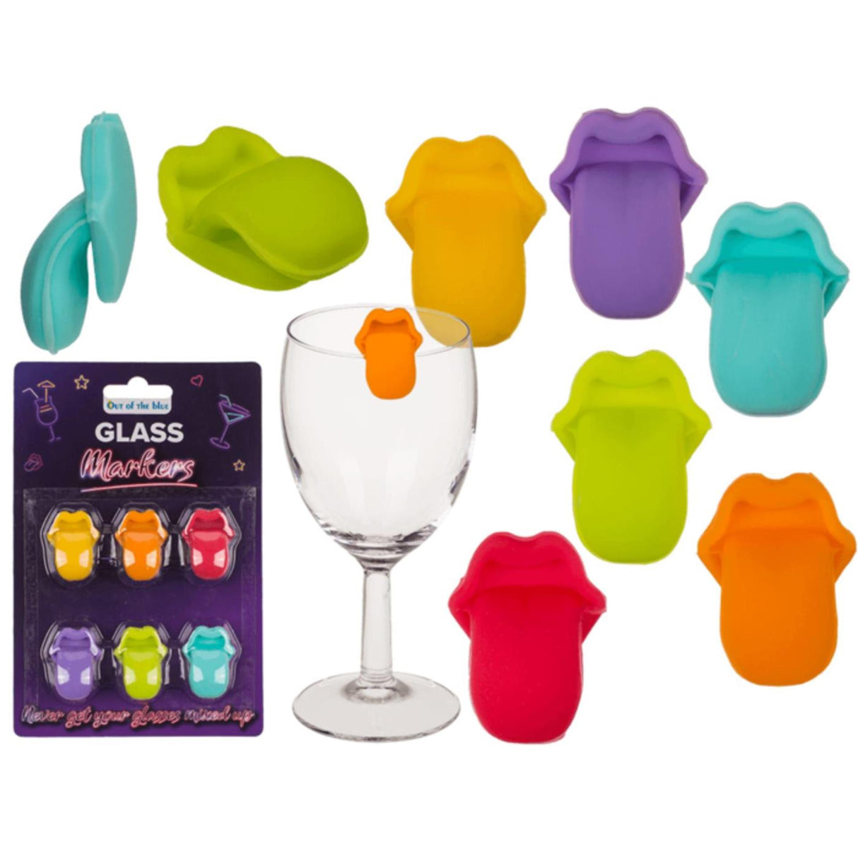 Ootb glas markers siliconen 6 stuks op kaart