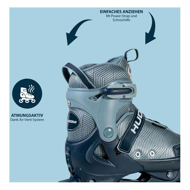 Hudora Skeelers Leon 2.0 Ocean Blue, tamaño 33-36