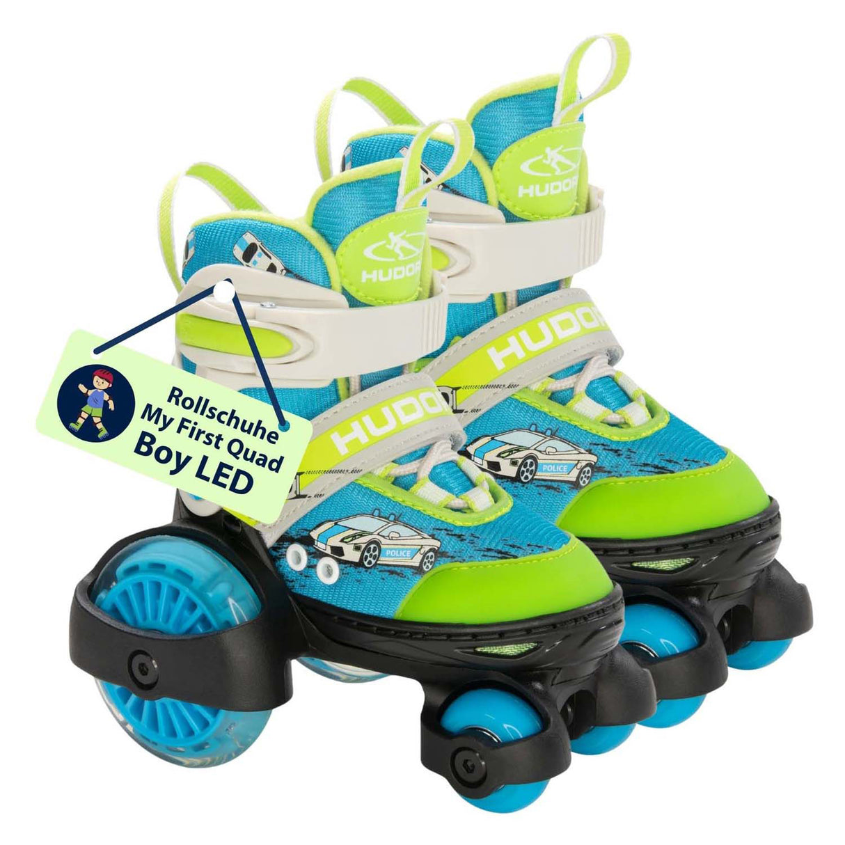 Hudora roller skates my first quad LED car, size 30-33