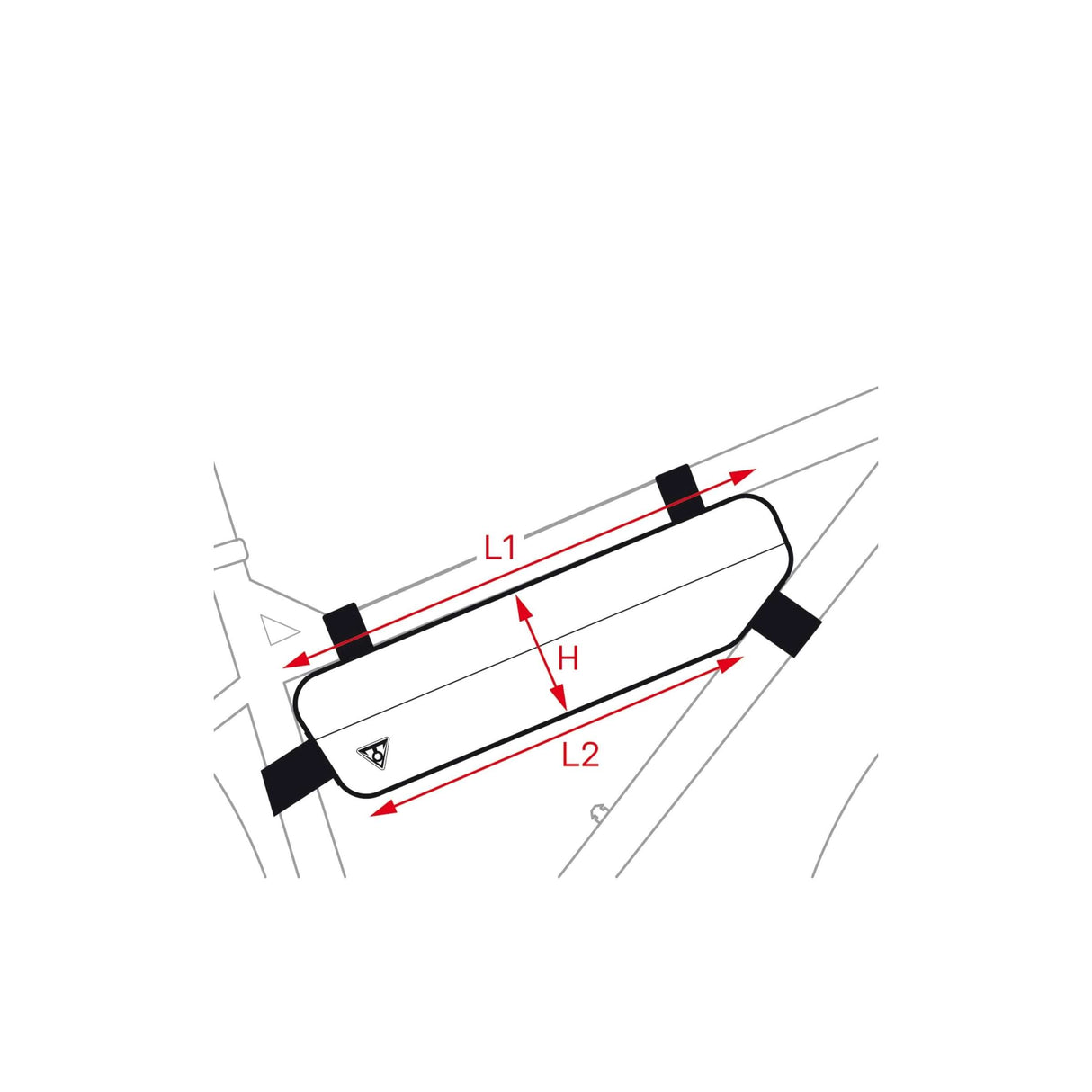 Topeak Frametas Midloader 6L ZW, najlonski trakovi, črni