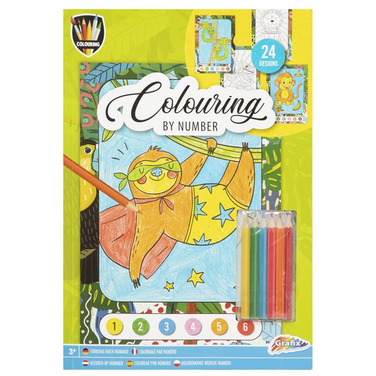 Kreative Bastelgruppenfarben nach Zahl mit 6 farbigen Stiften