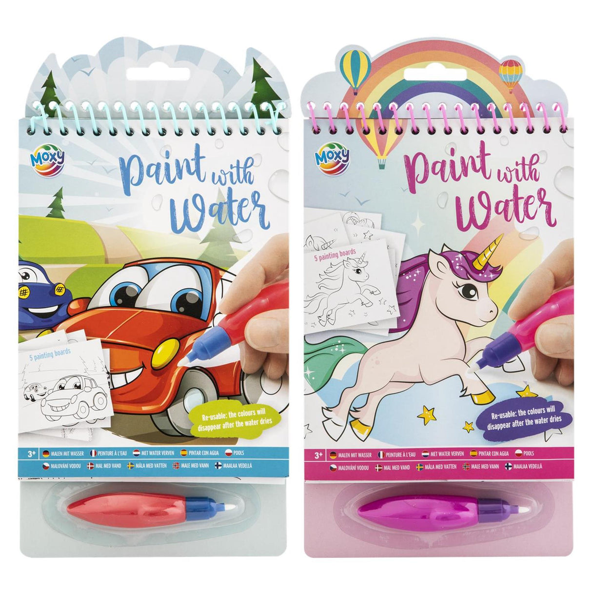 Malerei mit Wasser 5 Seiten einschließlich Stift 2 -Achse