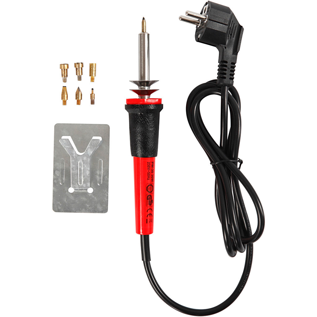 Creativ company wood burning set, size 19x3 cm, EU, black, red, 1 piece