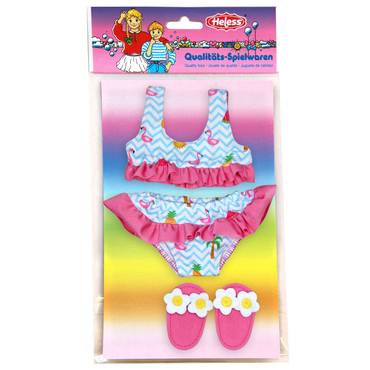Heless Dolls Bikini med flamingo tofflor, 28-35 cm