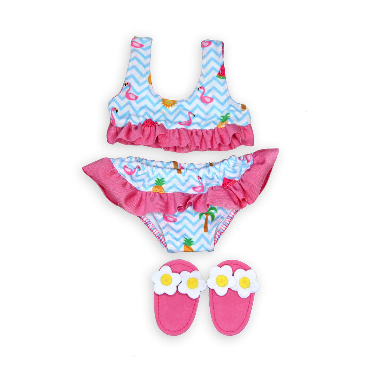 Heless Dolls Bikini med flamingo tofflor, 28-35 cm