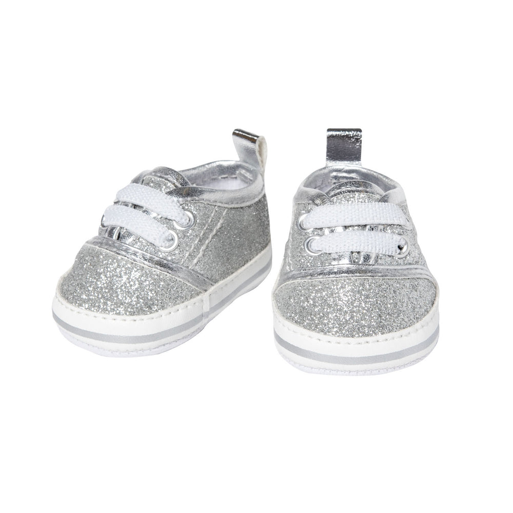 Heless doll sneakers glitter silver, 38-45 cm