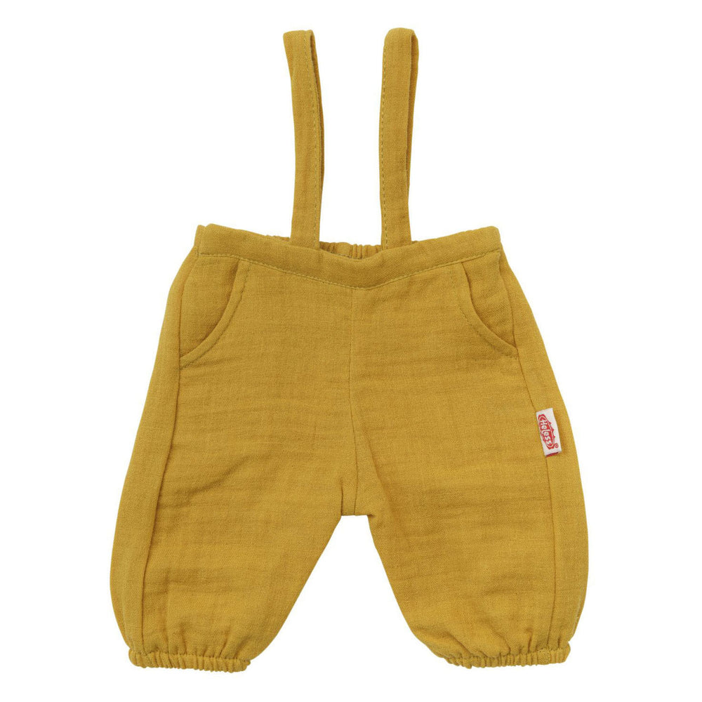 Heless doll dungarees ochre yellow, size 28-35 cm