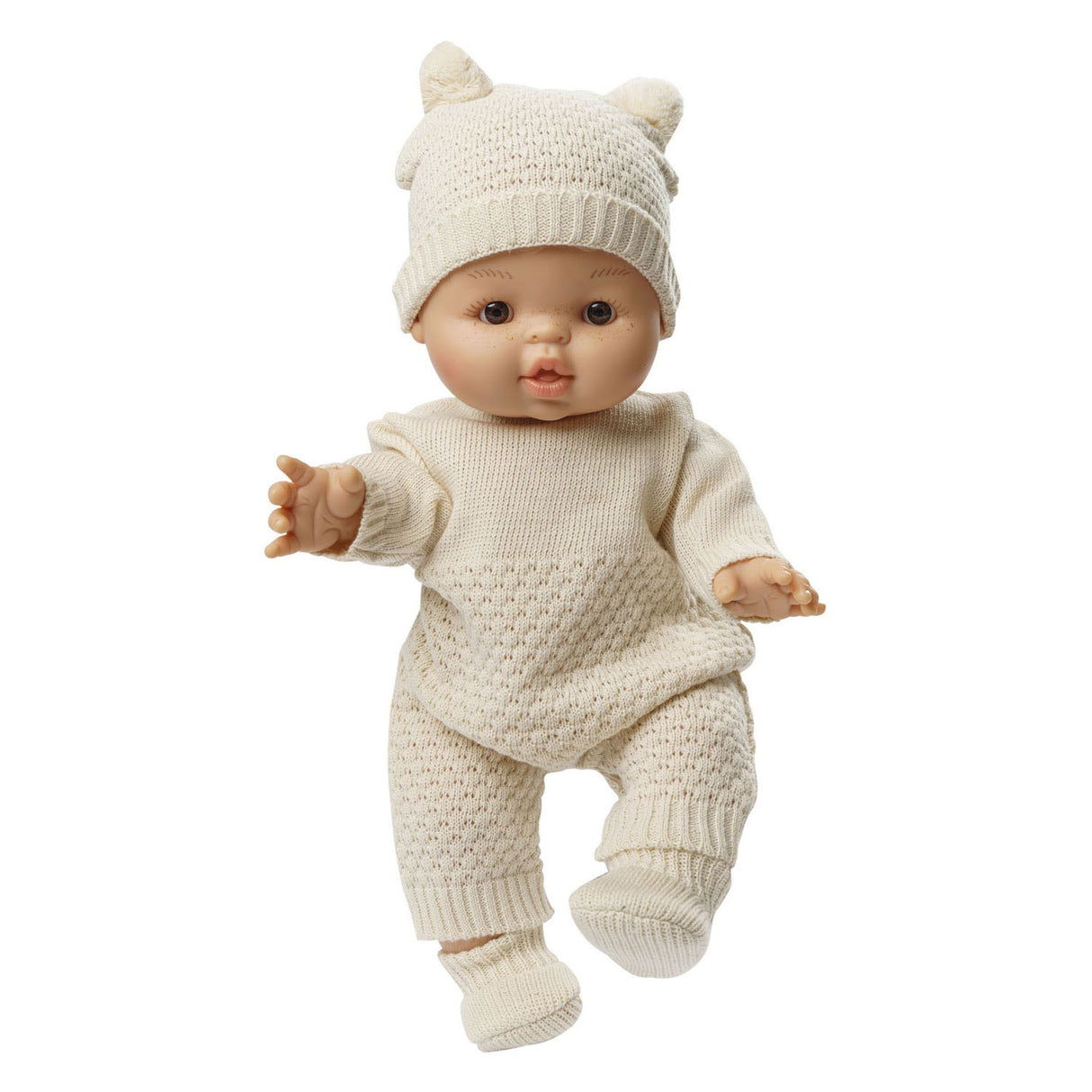 Pletený overal pre bábiky Heless ecru, 28-35 cm