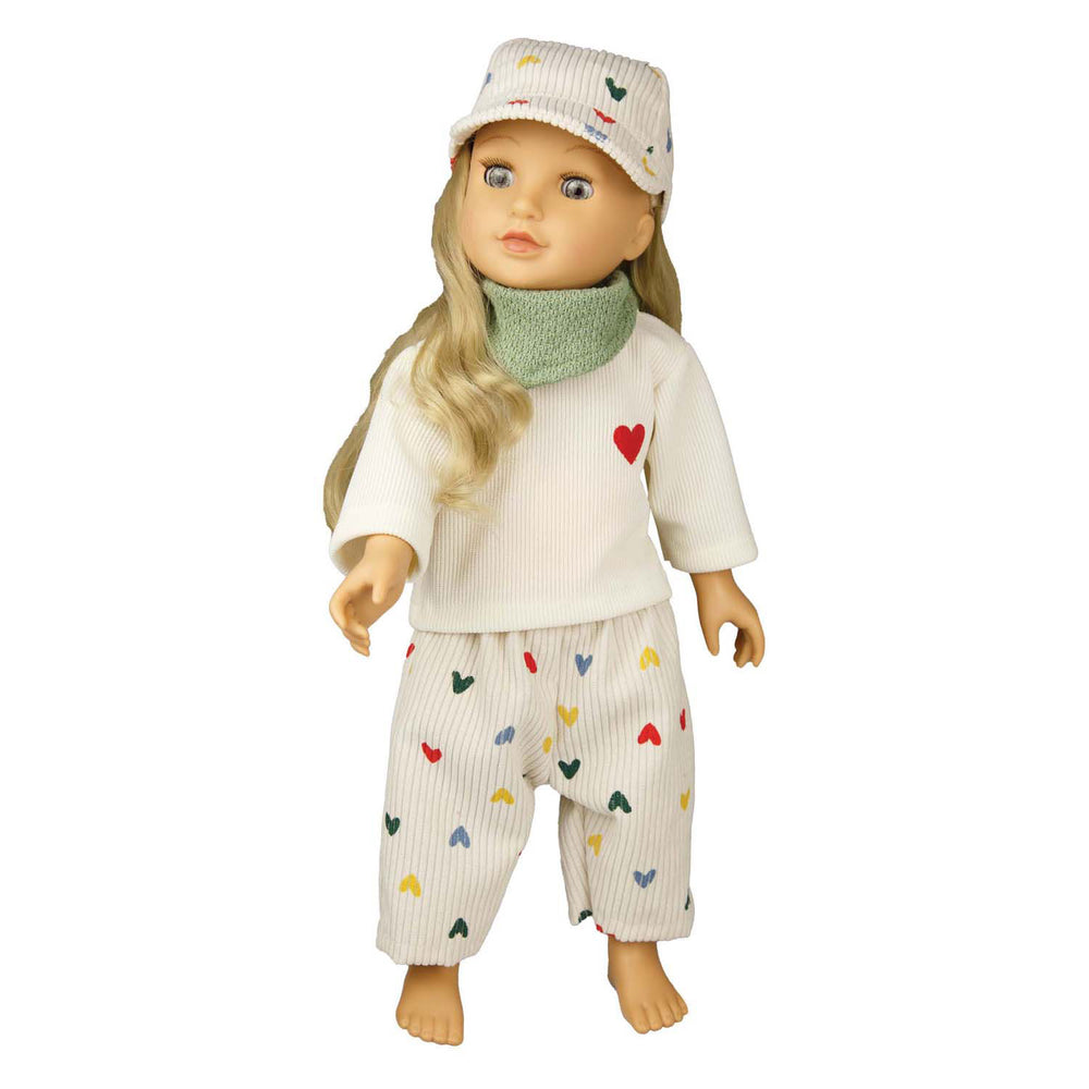 Heless doll hat heart confetti, 35-45 cm