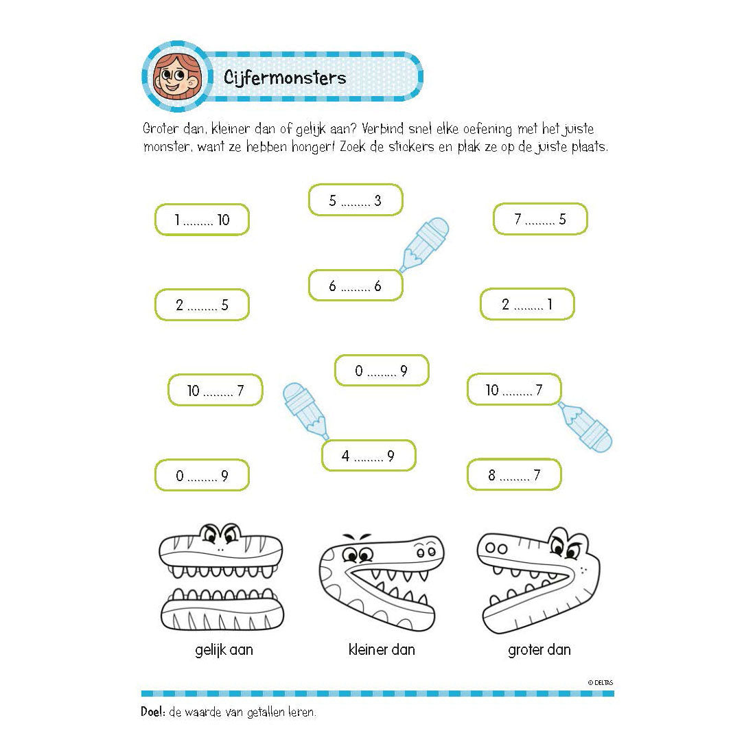 Deltas exercise book with stickers - fun math exercises (ages 6-7)