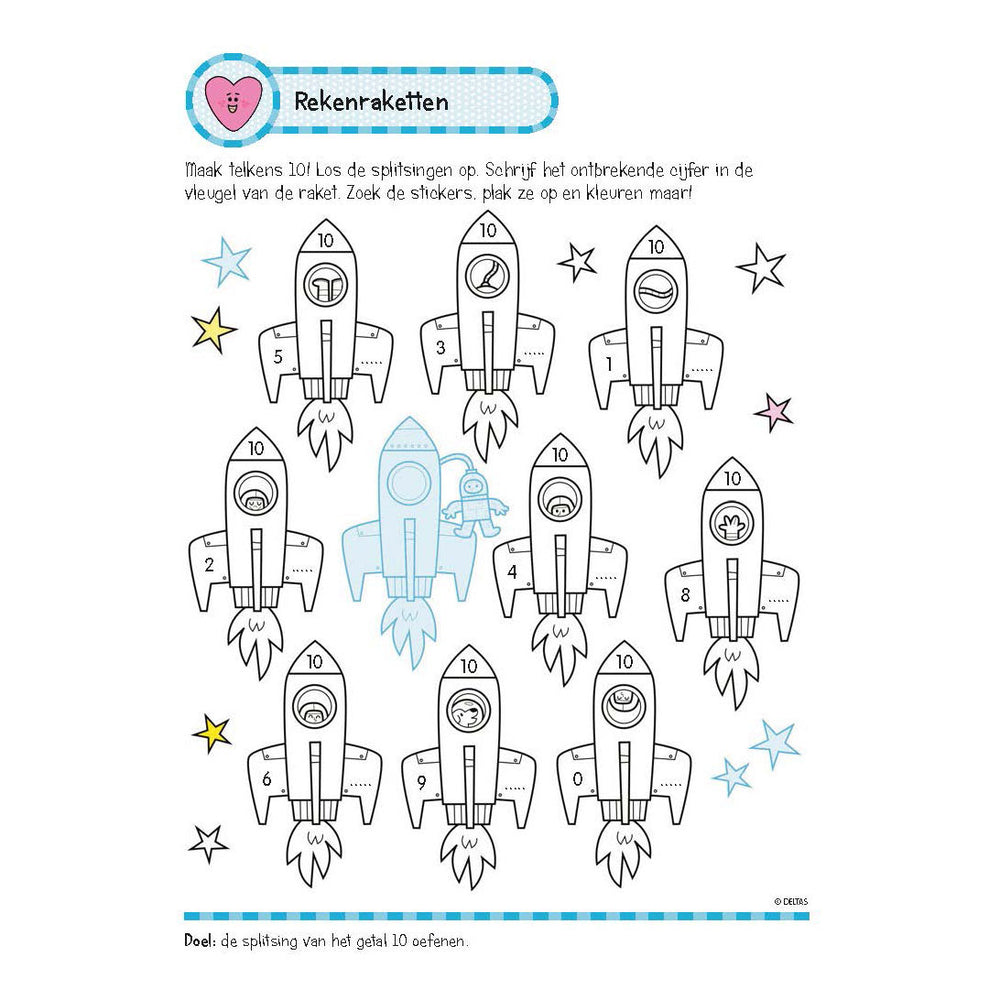 Deltas exercise book with stickers - fun math exercises (ages 6-7)