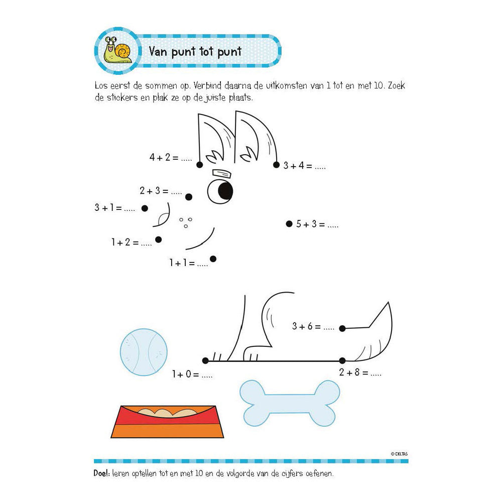 Deltas exercise book with stickers - fun math exercises (ages 6-7)
