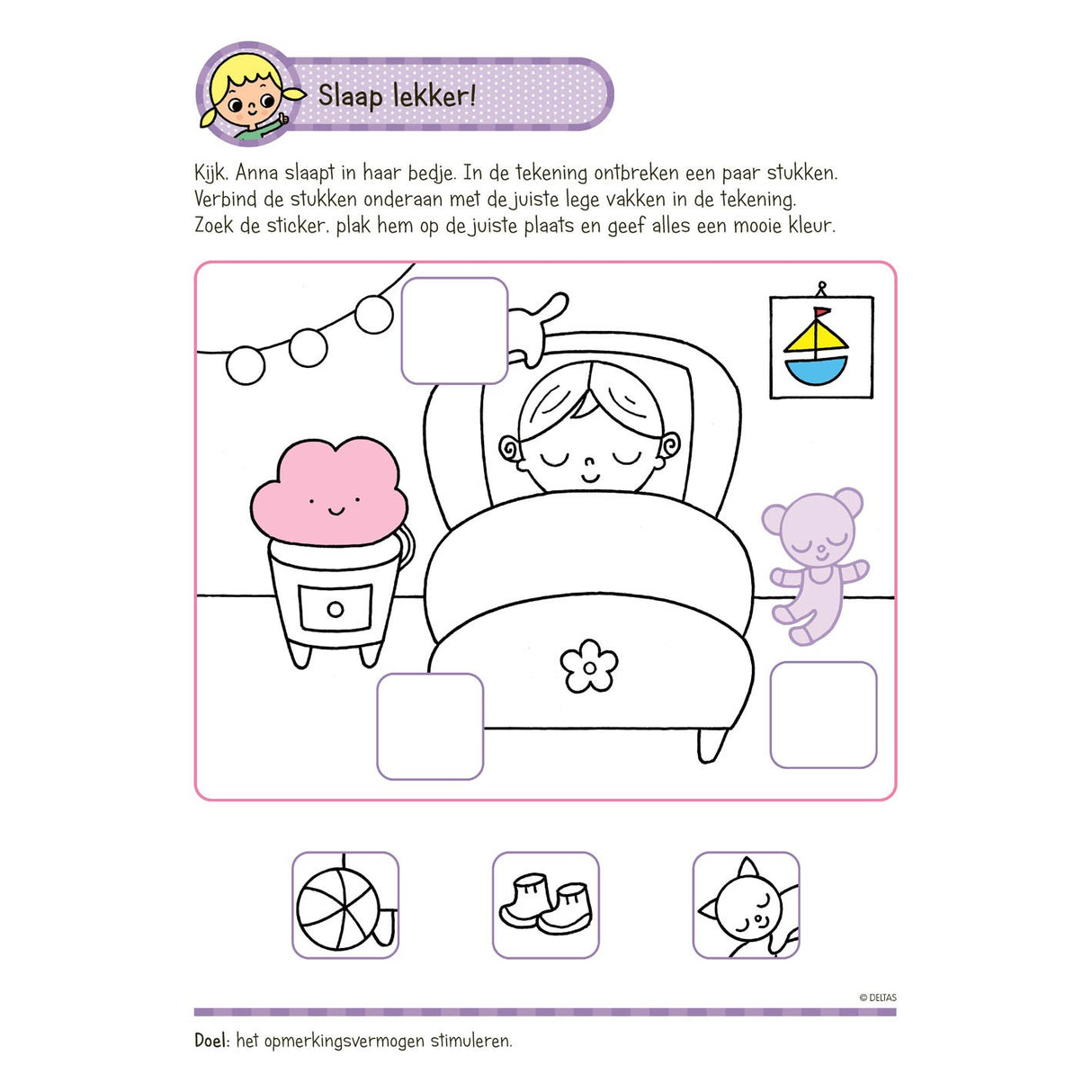 Deltas s'entraînent en s'amusant avec des autocollants groupe 1 - écrire, lire, compter (4-5 ans)