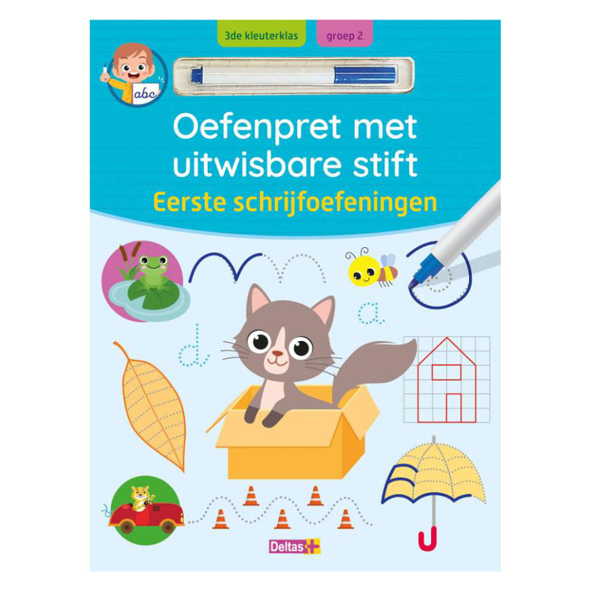 Cleachtann Deltas spraoi le marcóir in-nite - cleachtaí chéad scríbhneoireachta