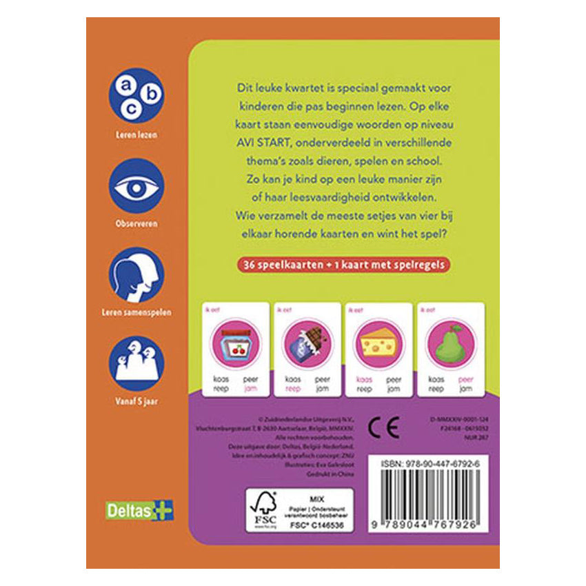 Deltas kwartet - eerste woorden lezen (avi start)