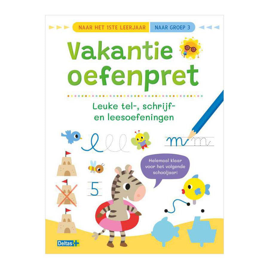 Deltas vakantie oefenpret leuke tel- en schrijfoefeningen - naar groep 3