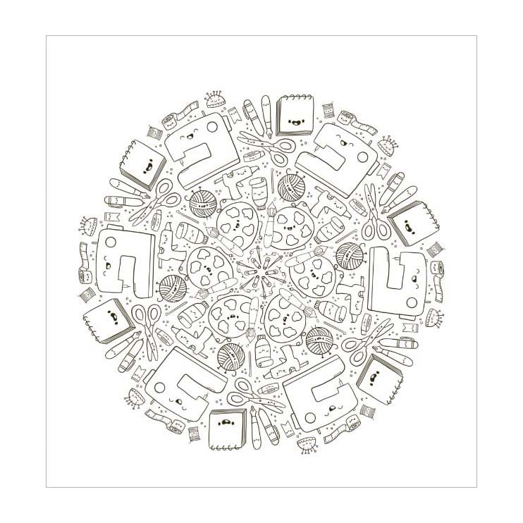 Deltas kawaii mandala kleurpret