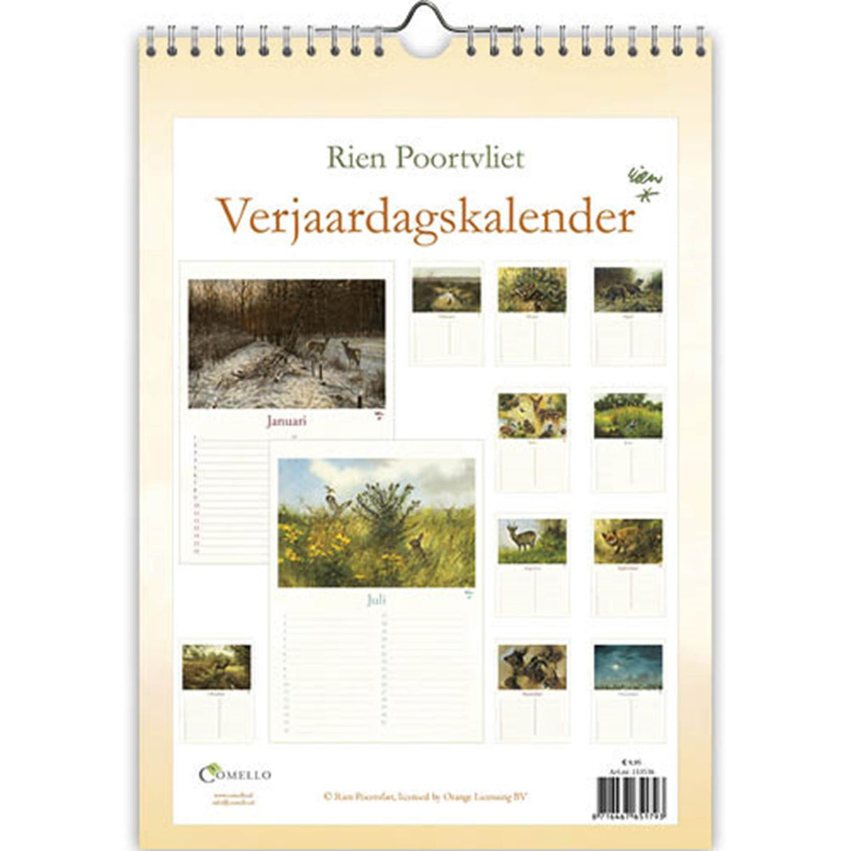 Comello Rien Poortvliet A4 birthday calendar