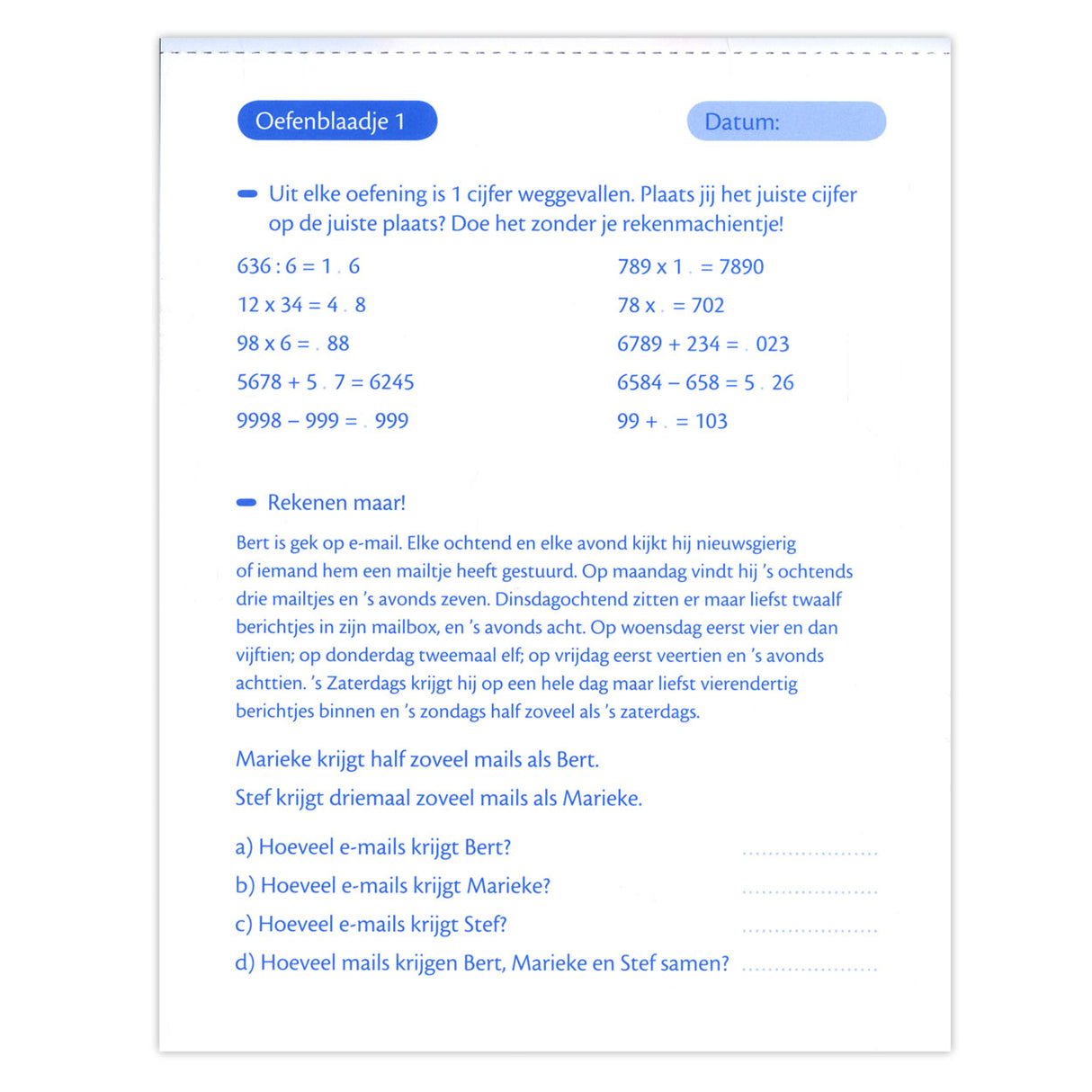 Deltas aritmetiska övningsblad (9-10 år)