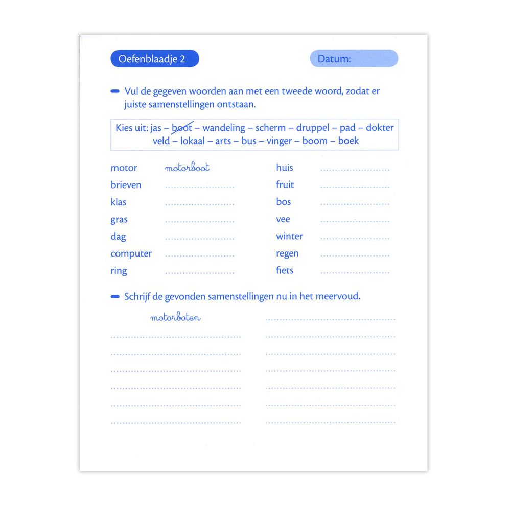 Deltas spelling practice sheets (9-10 years) word learning and sentence analysis