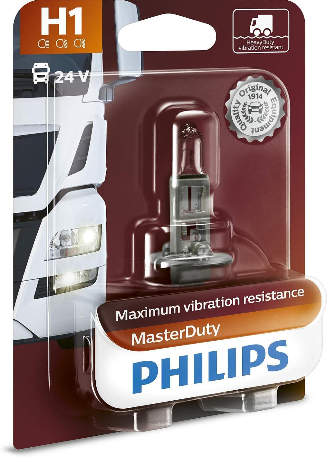 Philips headlamp masterduty shining lamp 24v mb nennleist. 70w