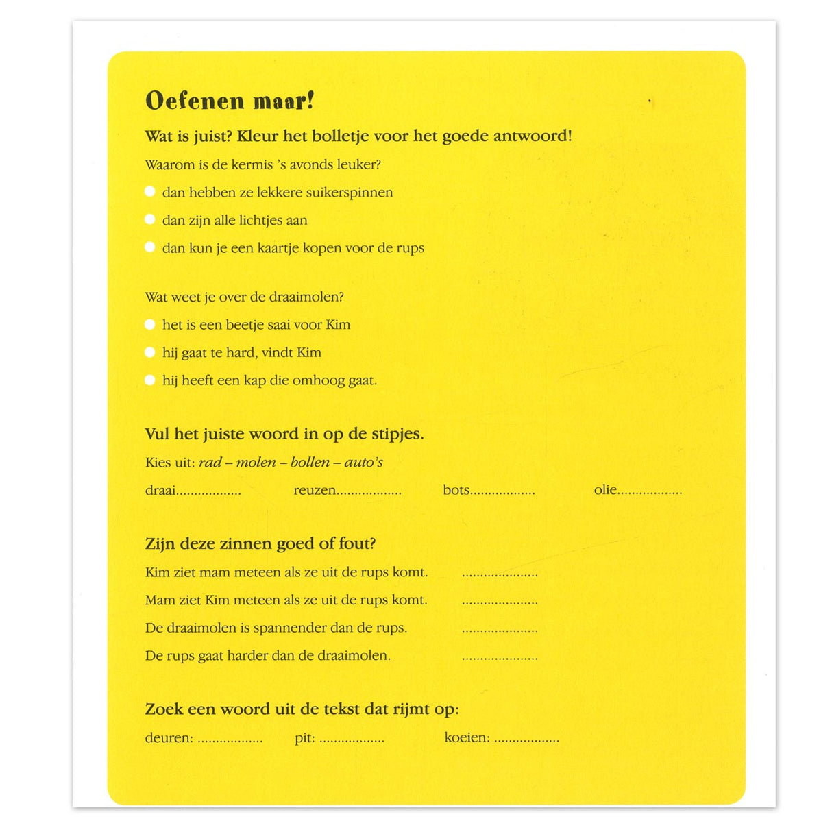 Practice book reading comprehension AVI M4