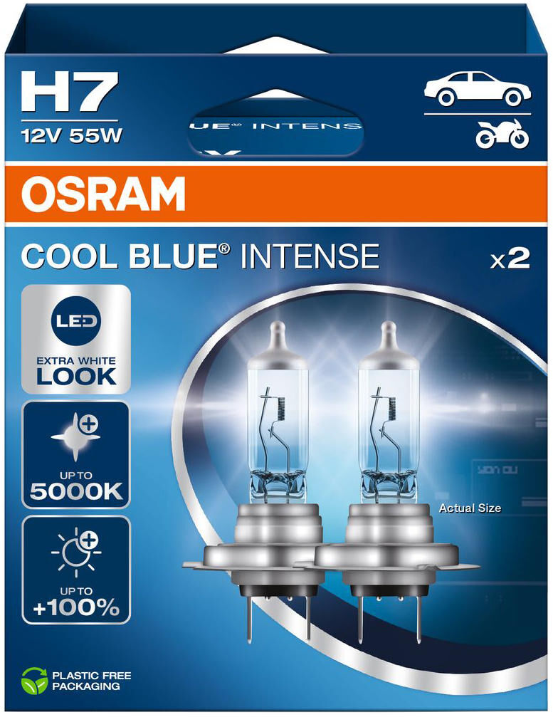 Osram headlamp cool blue intense from lamp h7 55w set cool blue intense