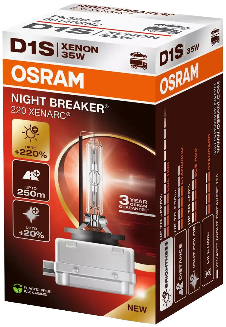 Osram headlamp xenarc night breaker 220 from xenon 85v 35w d1s lamp night breaker laser