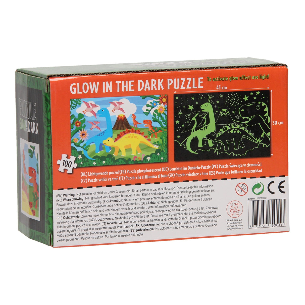 Jigsaw puzzle Glow in the Dark - Dinos, 100 pcs.