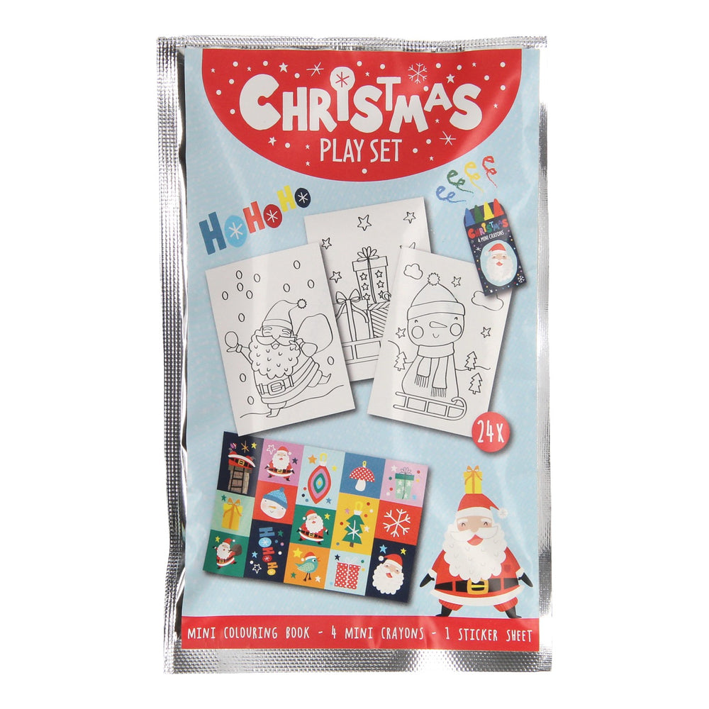 Treat Set: Book para colorear, Hoja de calcomanías de crayones de cera - Navidad