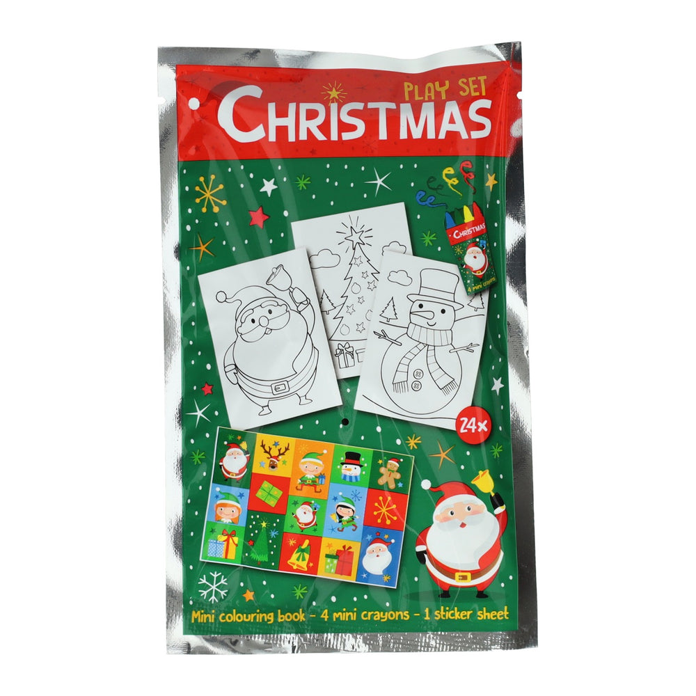 Traiter l'ensemble de couleurs de Noël avec des craies et des autocollants